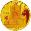 Monedă din aur dedicată Catedralei Sf. Iosif din Bucureşti - avers