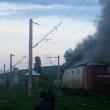 Incendiul a izbucnit în timp ce trenul se afla în zona oraşului Târgu Frumos. Foto: Ziarul de Iaşi