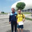 Antrenorul Cristian Prâsneac și atletul Gabriel Bularda, vicecampion naţional la semimaraton juniori I