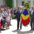 Coroană de flori din partea orașelor-cetăți înfrățite Suceava și Soroca, depusă la mormântul lui Ștefan cel Mare și Sfânt