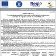 Lansare proiect:  ”Consolidarea capacității sistemului medical public de gestionare a situației de urgență cauzată de criza COVID-19”