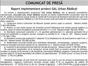 Raport implementare proiect GAL Urban Rădăuți