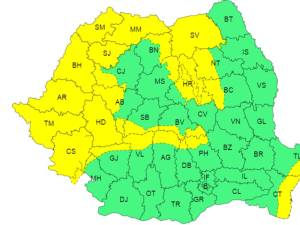 Cod galben de vreme rea: vânt, ploi, lapoviță și ninsoare