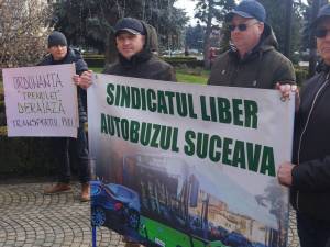 Protest al sindicaliștilor din transportul public împotriva efectelor ordonanţei „Trenuleţ”