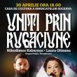 Laura Olteanu, părintele Nikodimos Kabarnos și Corul psaltic Theophonos, pe scena Casei de Cultură a Sindicatelor Suceava