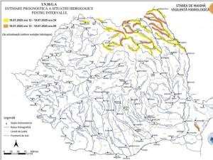 Avertizare hidrologică de cod portocaliu și galben pentru județul Suceava, până sâmbătă