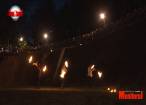 Dansul cu focul, spectacol fascinant în şanţul de apărare al Cetăţii Sucevei